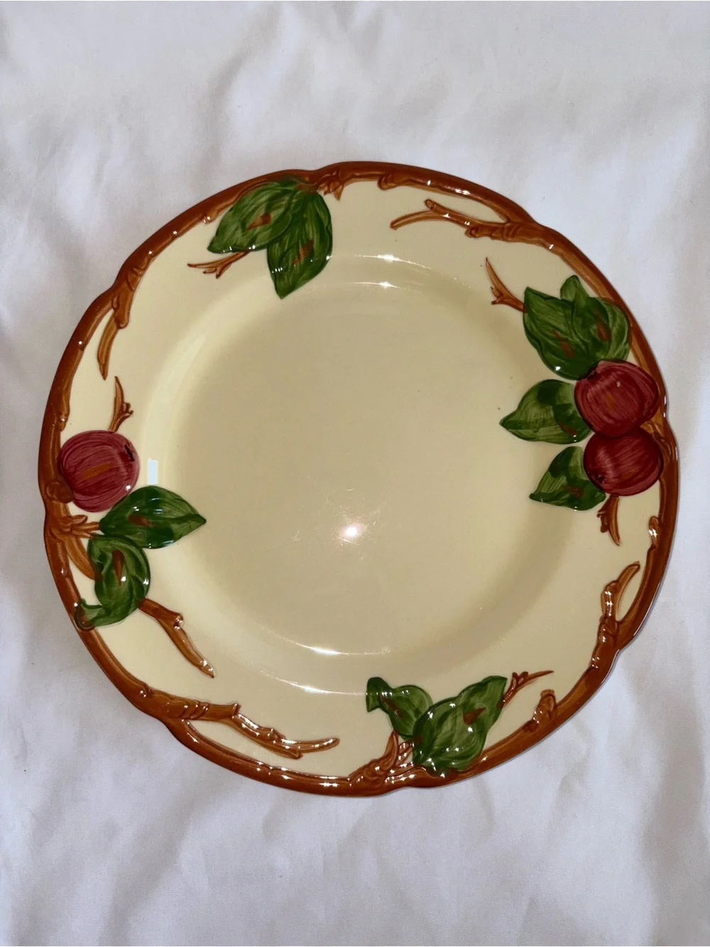 Franciscan Vintage Apple Dinner Plates Set of 4 Hand Painted 10” USA - As Is